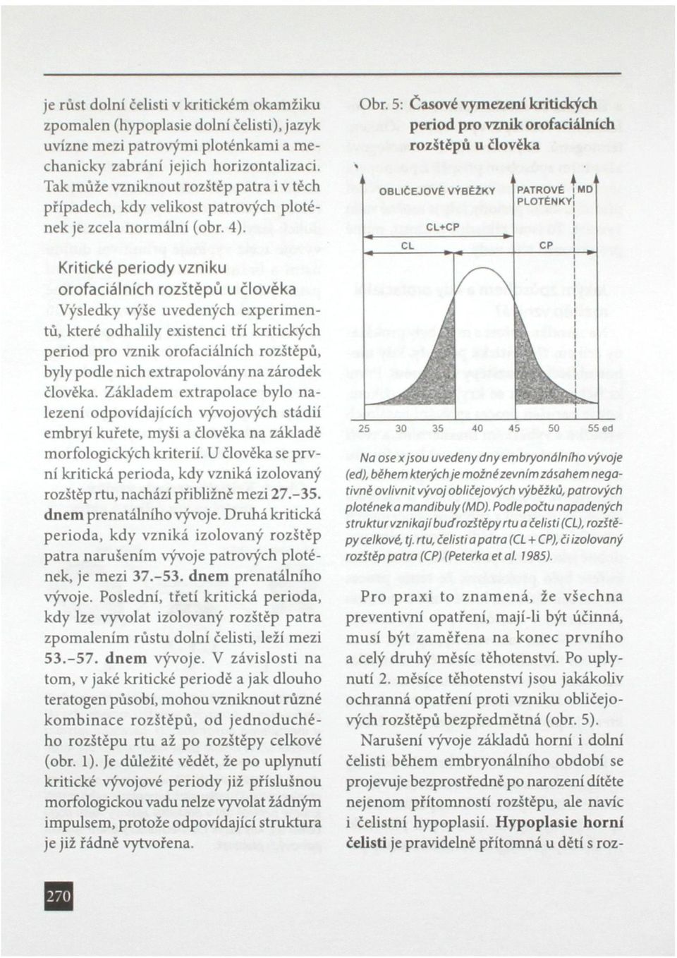 Kritické periody vzniku orofaciálních rozštěpů u člověka Výsledky výše uvedených experimentů, které odhalily existenci tří kritických period pro vznik orofaciálních rozštěpů, byly podle nich