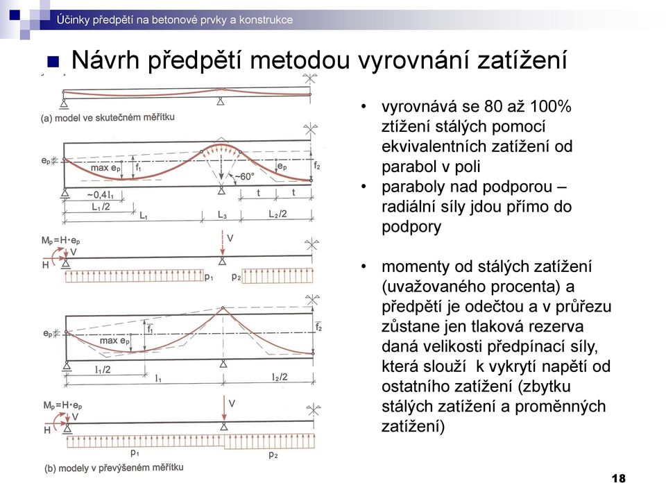 momenty od stálých zatížení (uvažovaného procenta) a předpětí je odečtou a v průřezu zůstane jen tlaková rezerva daná