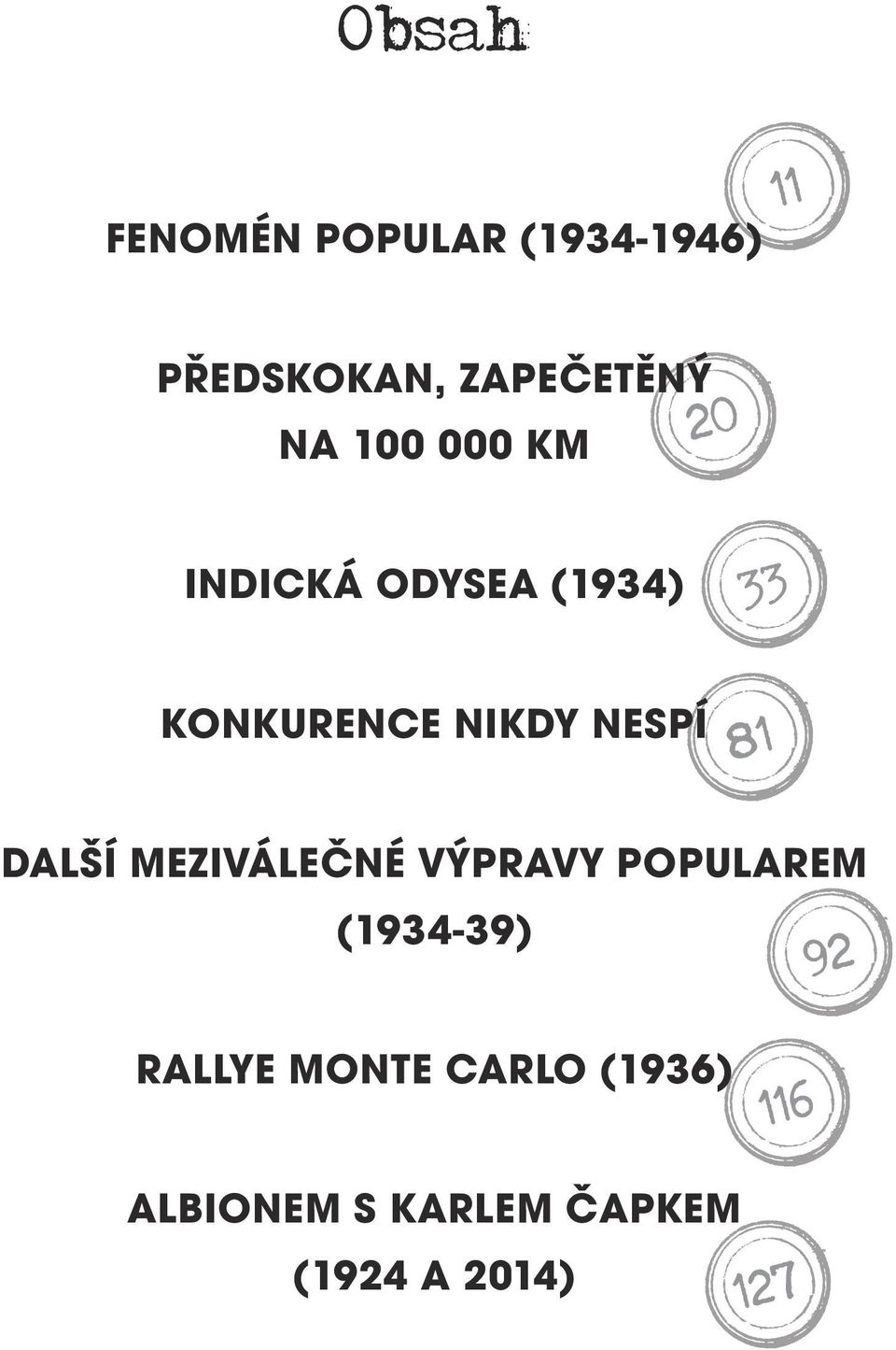 81 DALŠÍ MEZIVÁLEČNÉ VÝPRAVY POPULAREM (1934-39) 92 RALLYE