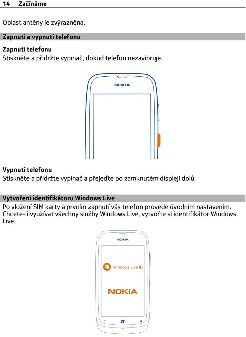 Vypnutí telefonu Stiskněte a přidržte vypínač a přejeďte po zamknutém displeji dolů.