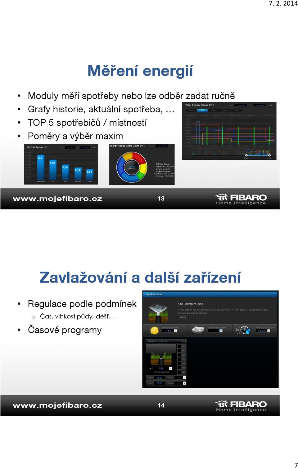 místností Poměry a výběr maxim 13 Zavlažování a další zařízení