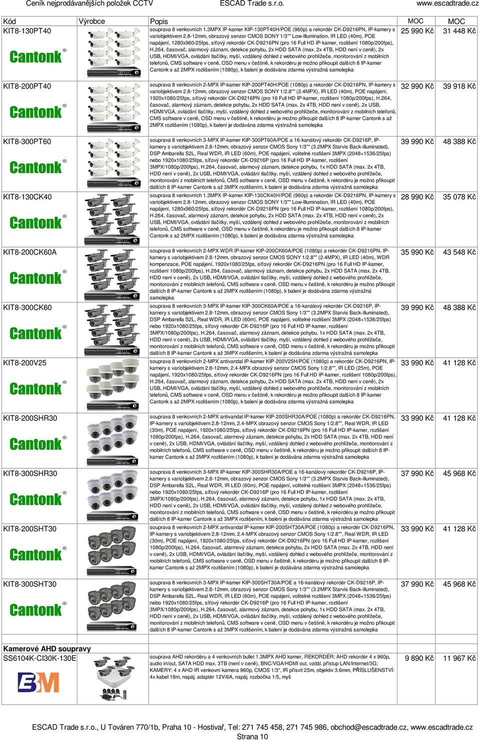 264, časovač, alarmový záznam, detekce pohybu, 2x HDD SATA (max.