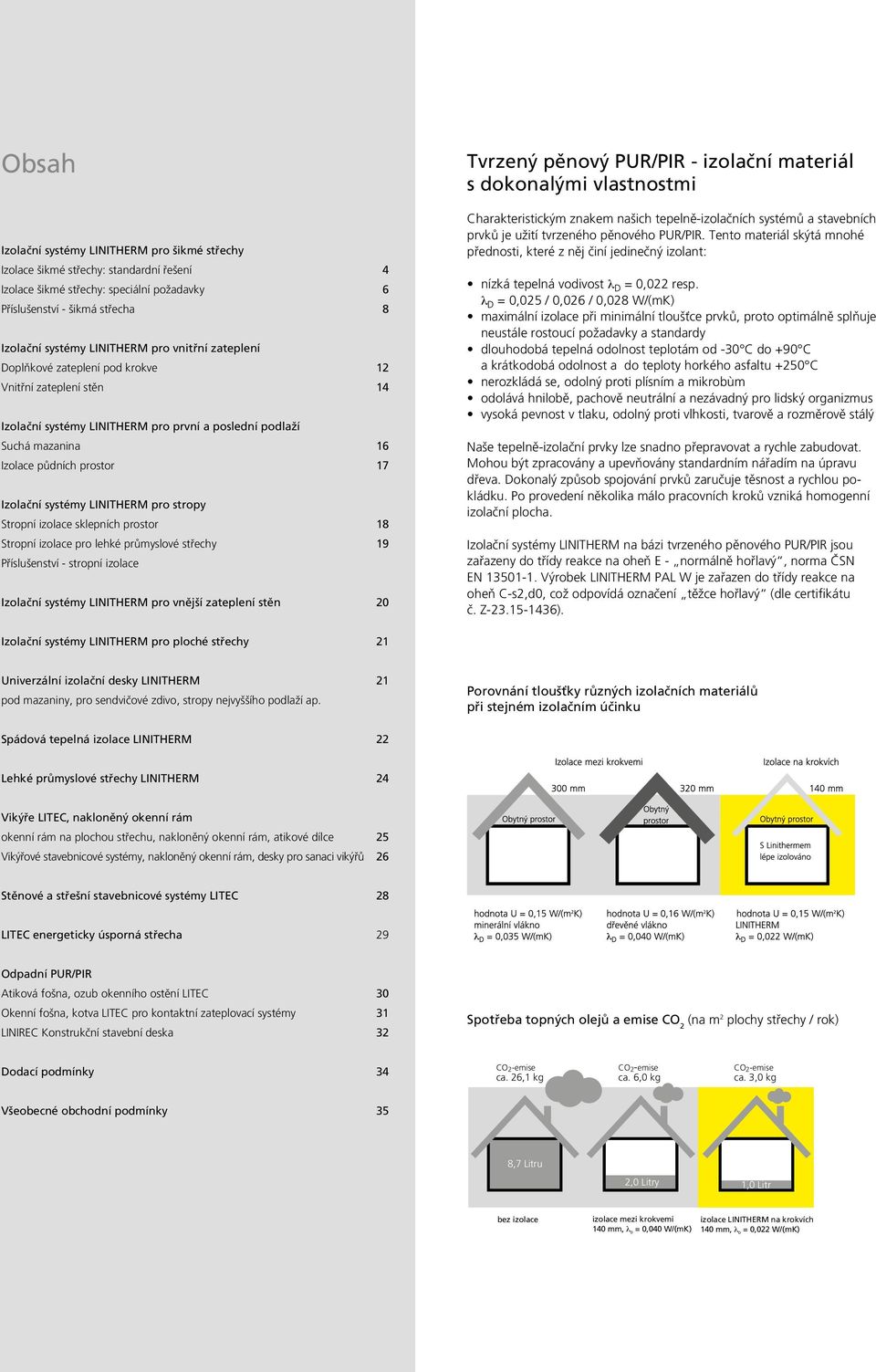 LINITHERM pro stropy Stropní izolace sklepních prostor 18 Stropní izolace pro lehké průmyslové střechy 19 Příslušenství - stropní izolace Izolační systémy LINITHERM pro vnější zateplení stěn 20