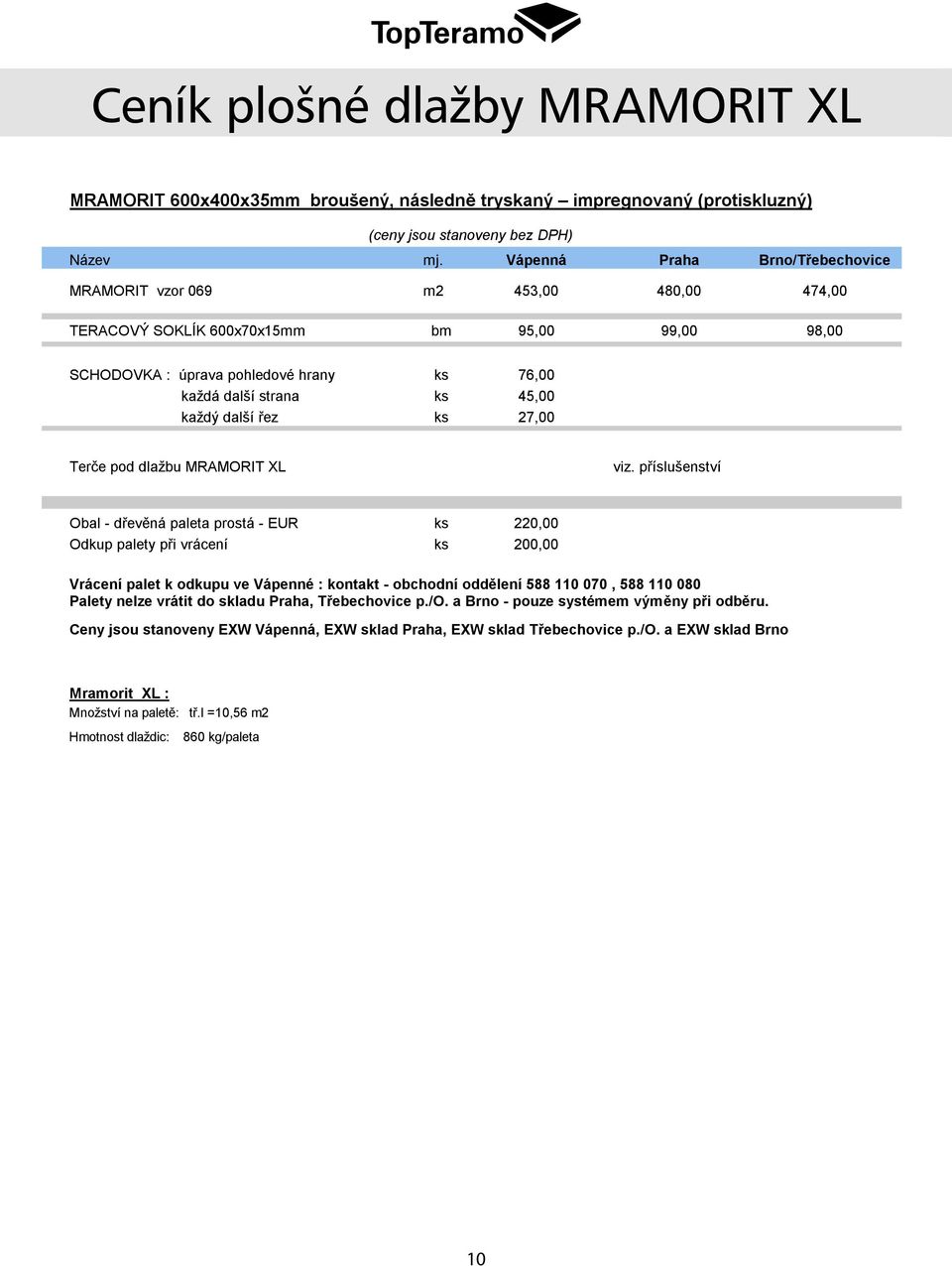 každý další řez ks 27,00 Terče pod dlažbu MRAMORIT XL viz.