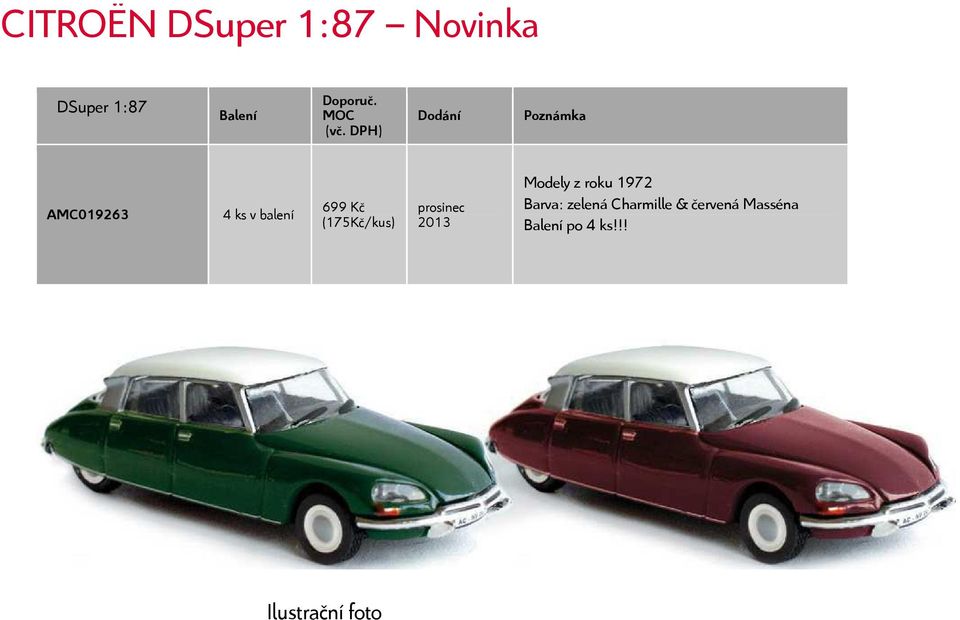 prosinec 2013 Modely z roku 1972 Barva: