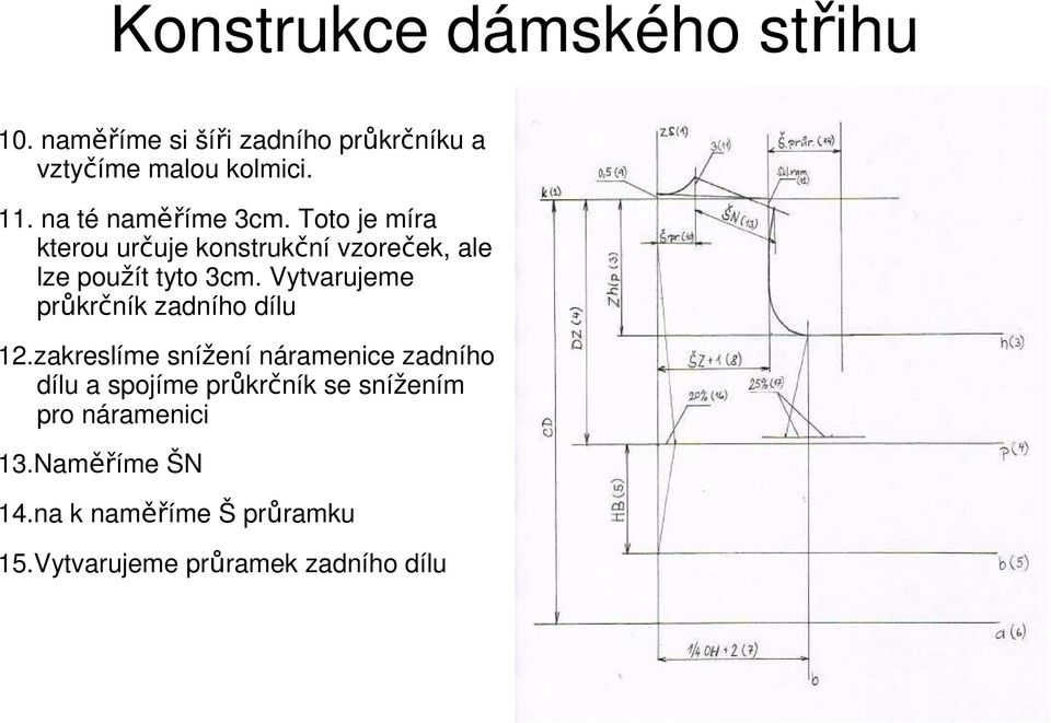 Vytvarujeme průkrčník zadního dílu 12.