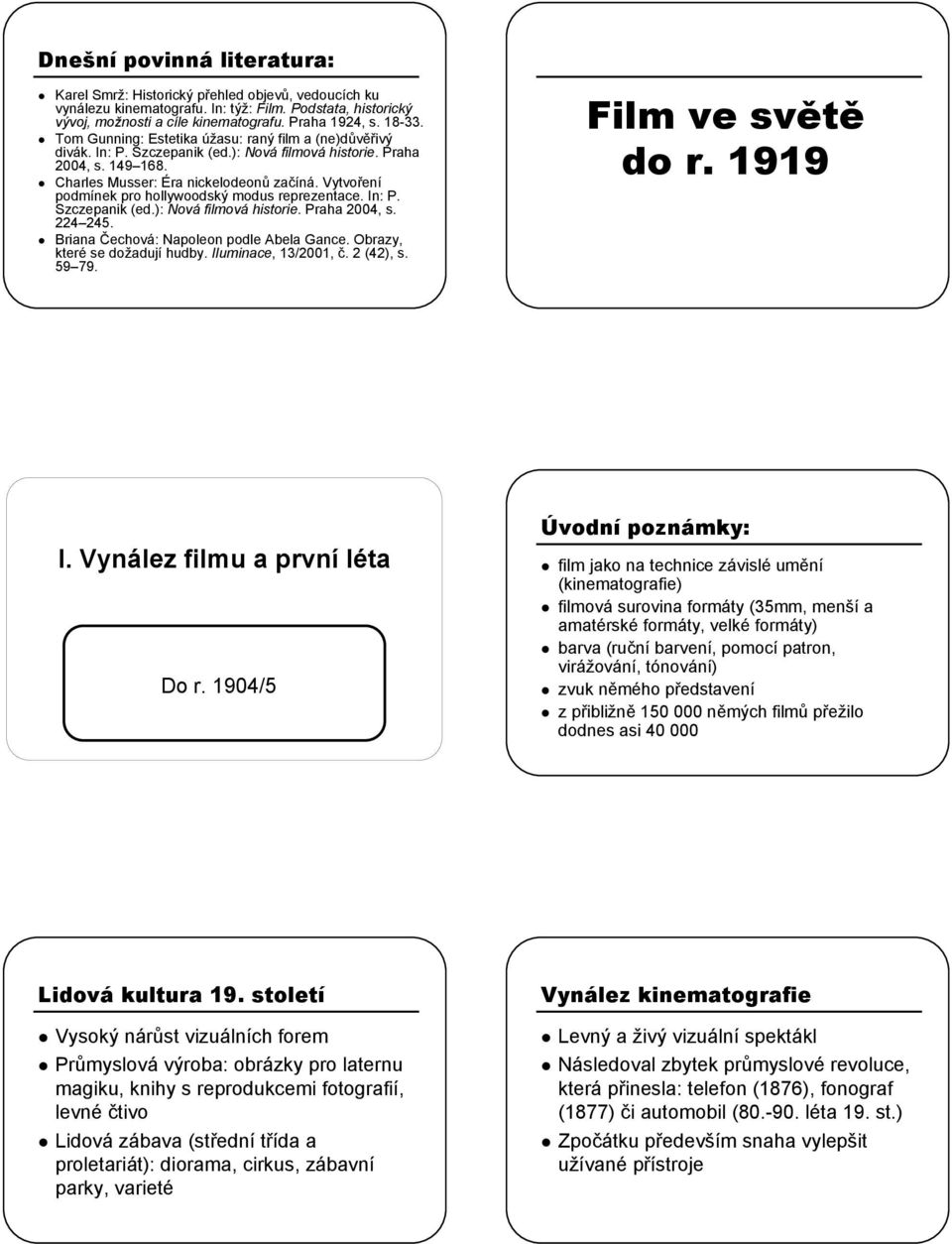 Vytvoření podmínek pro hollywoodský modus reprezentace. In: P. Szczepanik (ed.): Nová filmová historie. Praha 2004, s. 224 245. Briana Čechová: Napoleon podle Abela Gance.