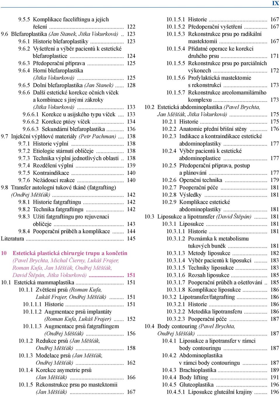 6.6.1 Korekce u asijského typu víček 133 9.6.6.2 Korekce ptózy víček 134 9.6.6.3 Sekundární blefaroplastika 136 9.7 Injekční výplňové materiály (Petr Pachman) 138 9.7.1 Historie výplní 138 9.7.2 Etiologie stárnutí obličeje 138 9.