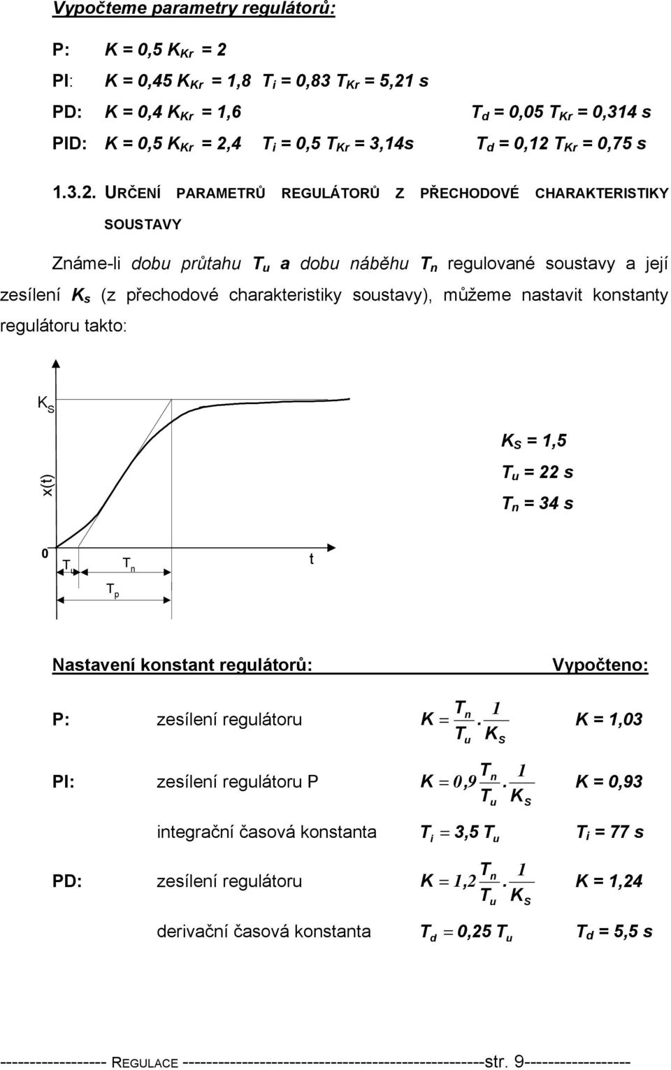 s PID: K =,5 K Kr =,4 T i =,5 T Kr = 3,