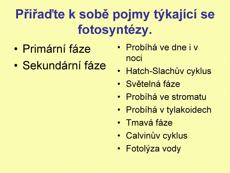 Hatch-Slachův cyklus Světelná fáze Probíhá ve stromatu