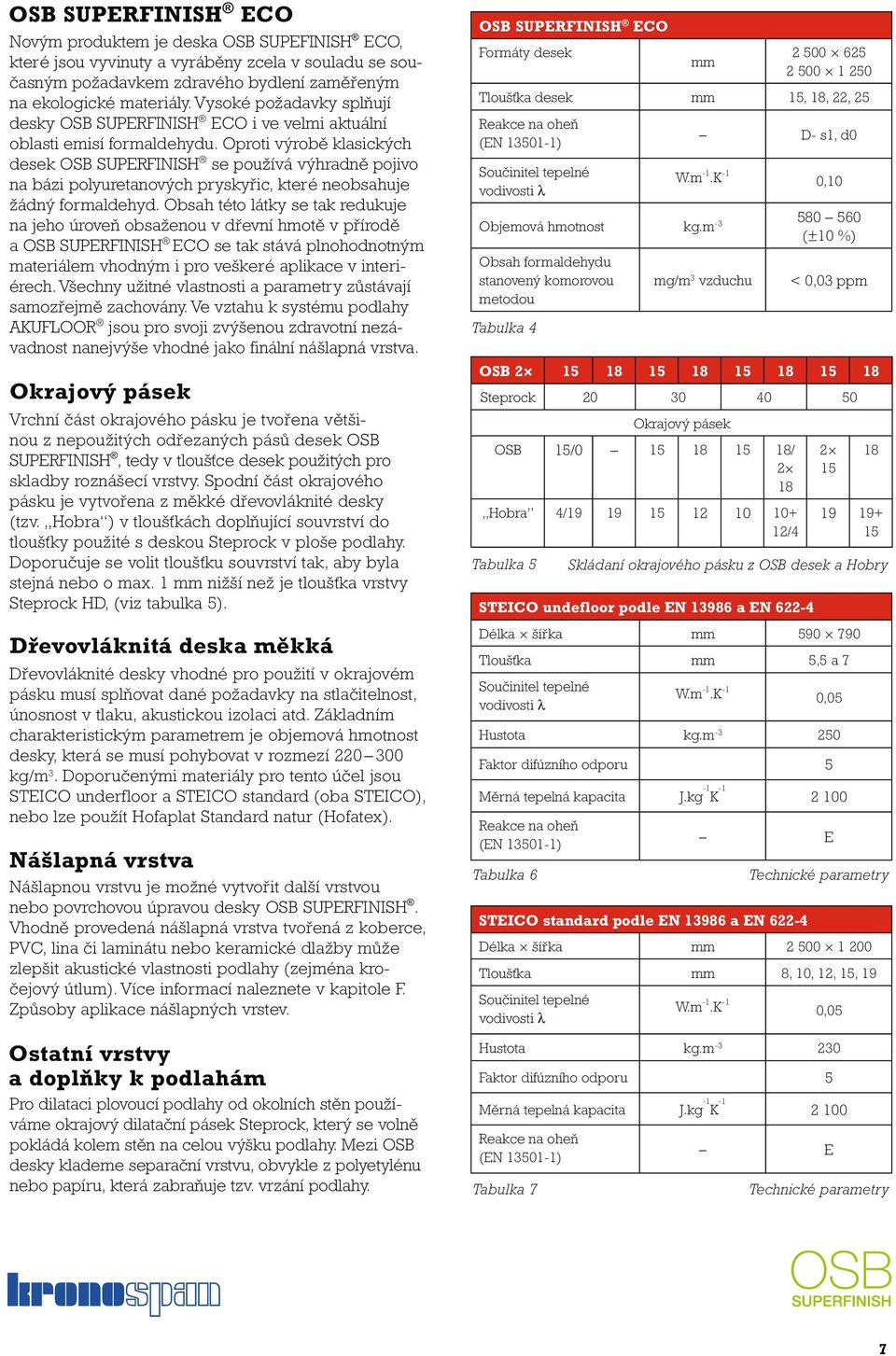 Oproti výrobě klasických desek OSB SUPERFINISH se používá výhradně pojivo na bázi polyuretanových pryskyřic, které neobsahuje žádný formaldehyd.