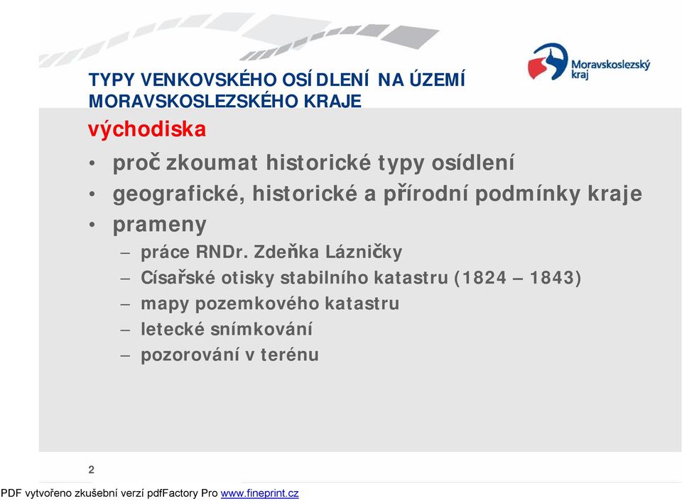 Zdeňka Lázničky Císařské otisky stabilního katastru (1824