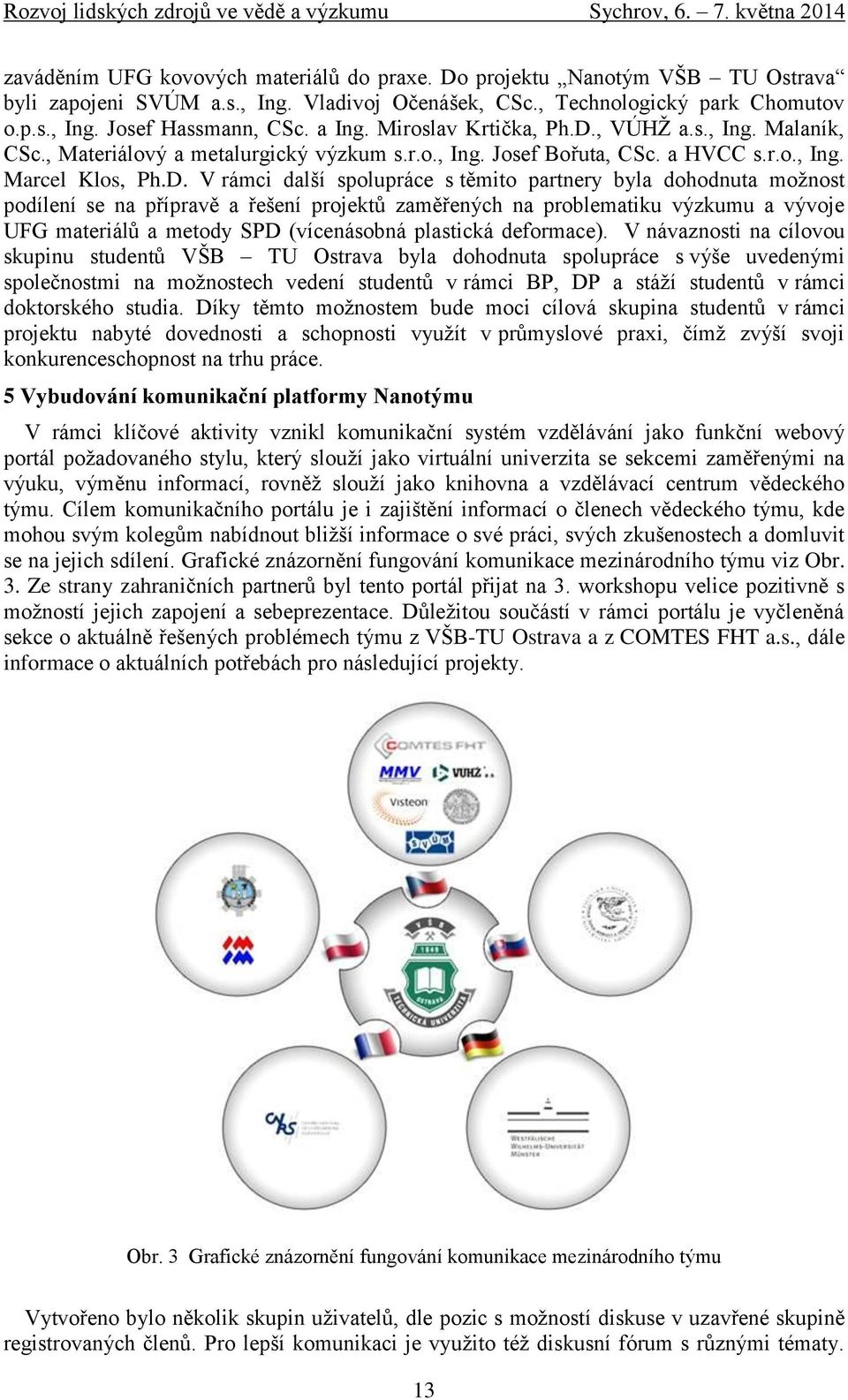 , VÚHŽ a.s., Ing. Malaník, CSc., Materiálový a metalurgický výzkum s.r.o., Ing. Josef Bořuta, CSc. a HVCC s.r.o., Ing. Marcel Klos, Ph.D.