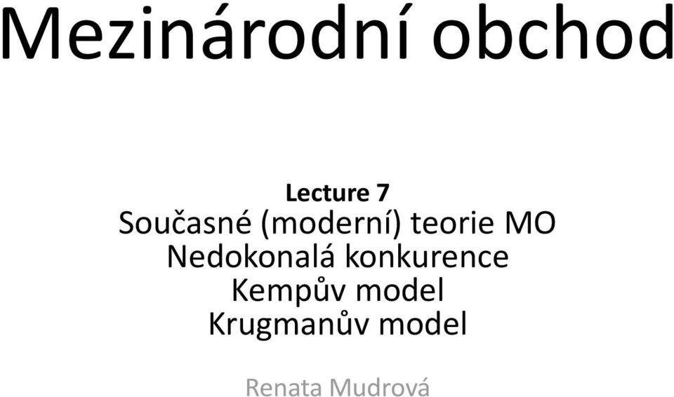 Nedokonalá konkurence Kempův