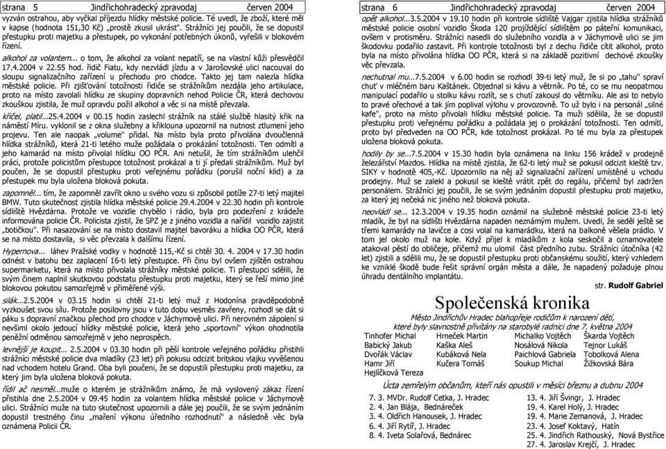 .. o tom, že alkohol za volant nepatří, se na vlastní kůži přesvědčil 17.4.2004 v 22.55 hod.