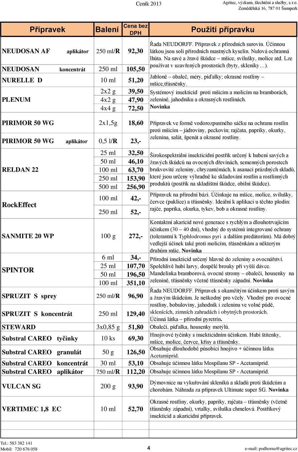 SPRUZIT S sprey 250 ml/r 96,90 SPRUZIT S koncentrát 250 ml 129,40 Jabloně obaleč, méry, píďalky; okrasné rostliny mšice,třásněnky.