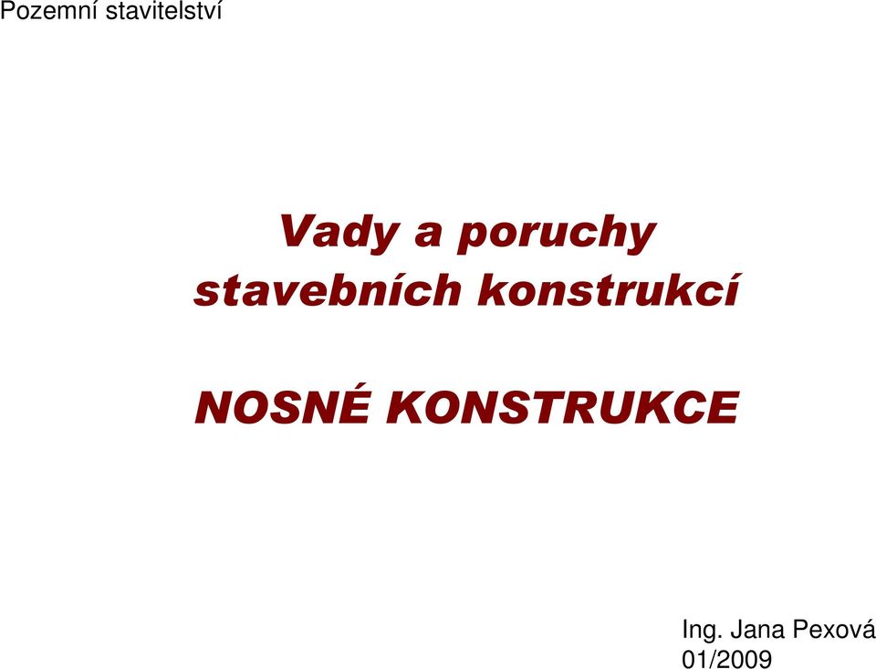 stavebních konstrukcí