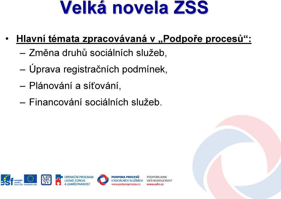 služeb, Úprava registračních podmínek,