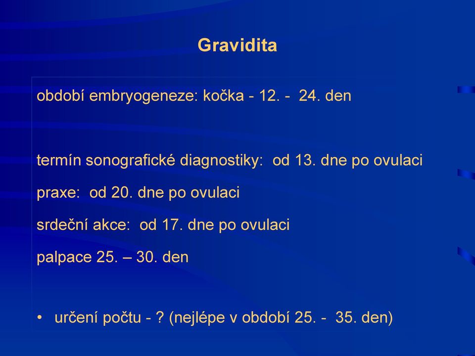 dne po ovulaci praxe: od 20.