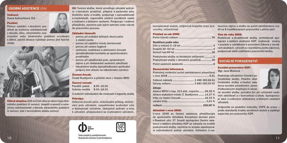 Cílová skupina: Děti od 3 let věku se všemi typy zdravotního postižení či nemoci, dospělí a senioři s omezenou soběstačností z důvodu zdravotního postižení či nemoci, lidé v terminálním stádiu nemoci.