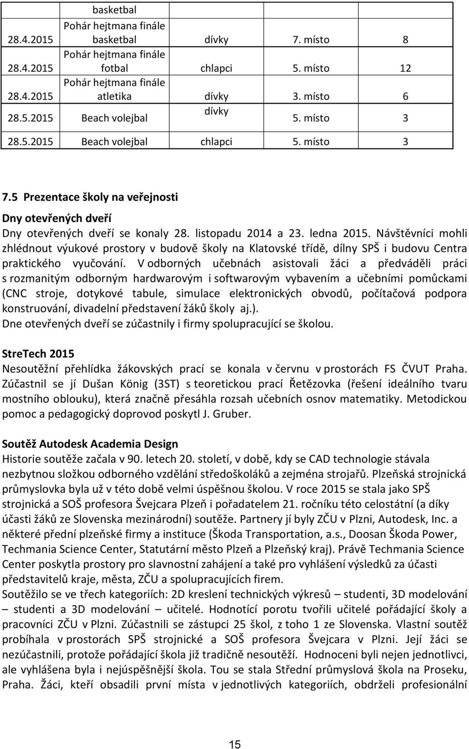 Návštěvníci mohli zhlédnout výukové prostory v budově školy na Klatovské třídě, dílny SPŠ i budovu Centra praktického vyučování.