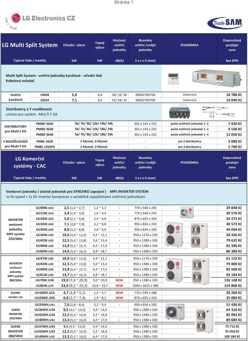 2 7 420 K PMBD 3630 5k/ 7k/ 9k/ 12k/ 18k/ 24k 302 x 143 x 252 po et ch jednotek 1 3 9 160 K PMBD 3640 5k/ 7k/ 9k/ 12k/ 18k/ 24k 302 x 143 x 252 po et ch jednotek 1 4 12 050 K PMBL 5620 1 fázové, 3