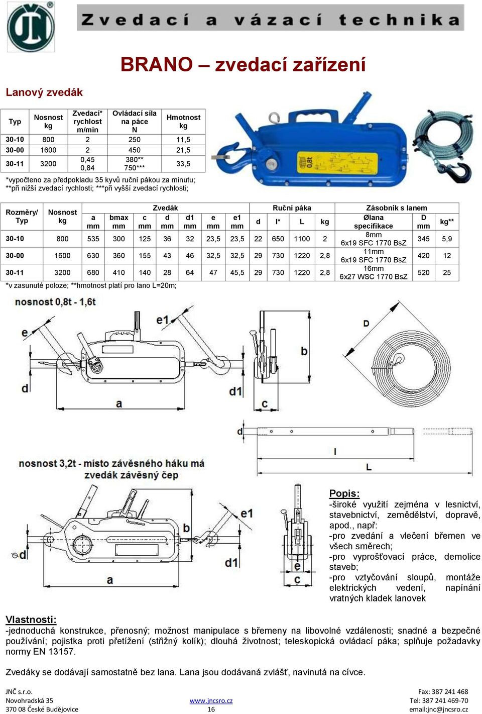 32 23,5 23,5 22 650 1100 2 8 6x19 SFC 1770 BsZ 345 5,9 30-00 1600 630 360 155 43 46 32,5 32,5 29 730 1220 2,8 11 6x19 SFC 1770 BsZ 420 12 30-11 3200 680 410 140 28 64 47 45,5 29 730 1220 2,8 16 6x27