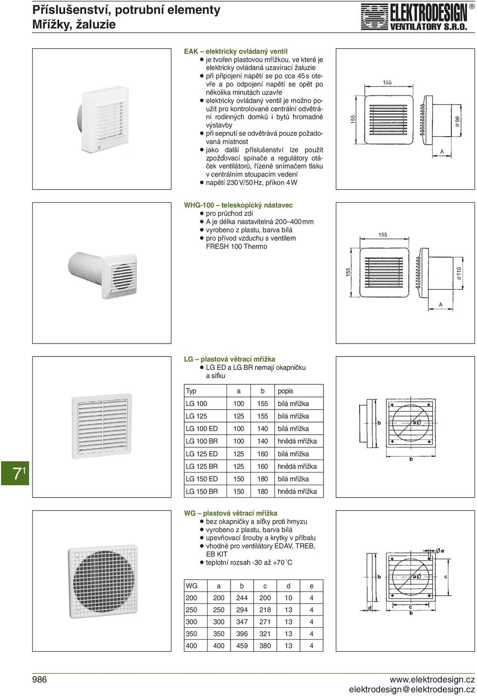 odvětrává pouze požadovaná místnost jako další příslušenství lze použít zpož ovací spínače a regulátory otáček ventilátorů, řízené snímačem tlaku v centrálním stoupacím vedení napětí 230 V/50 Hz,