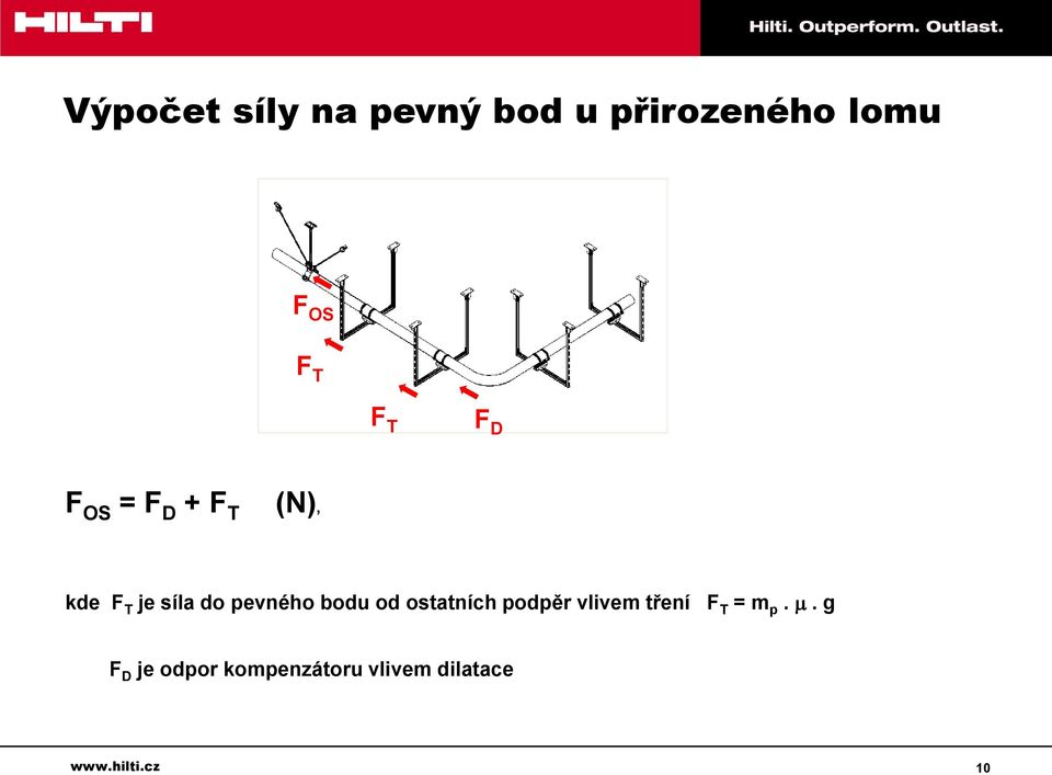 bodu od ostatních podpěr vlivem tření F T = m 