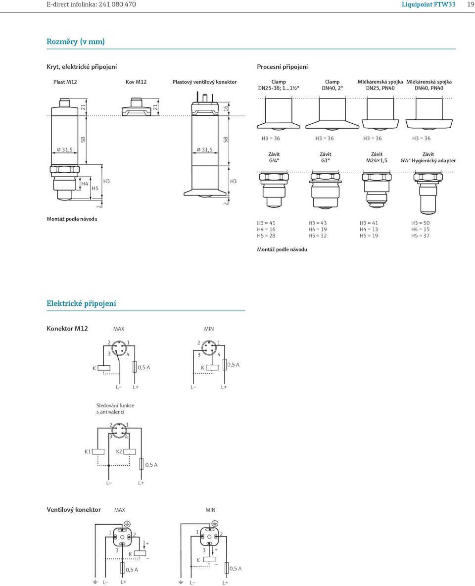 Hygienický adaptér H4 H5 H3 H3 2 2 Montáž podle návodu H3 = 41 H4 = 16 H5 = 28 H3 = 43 H4 = 19 H5 = 32 H3 = 41 H4 = 13 H5 = 19 H3 = 50 H4 = 15 H5 = 37 Montáž podle návodu Elektrické