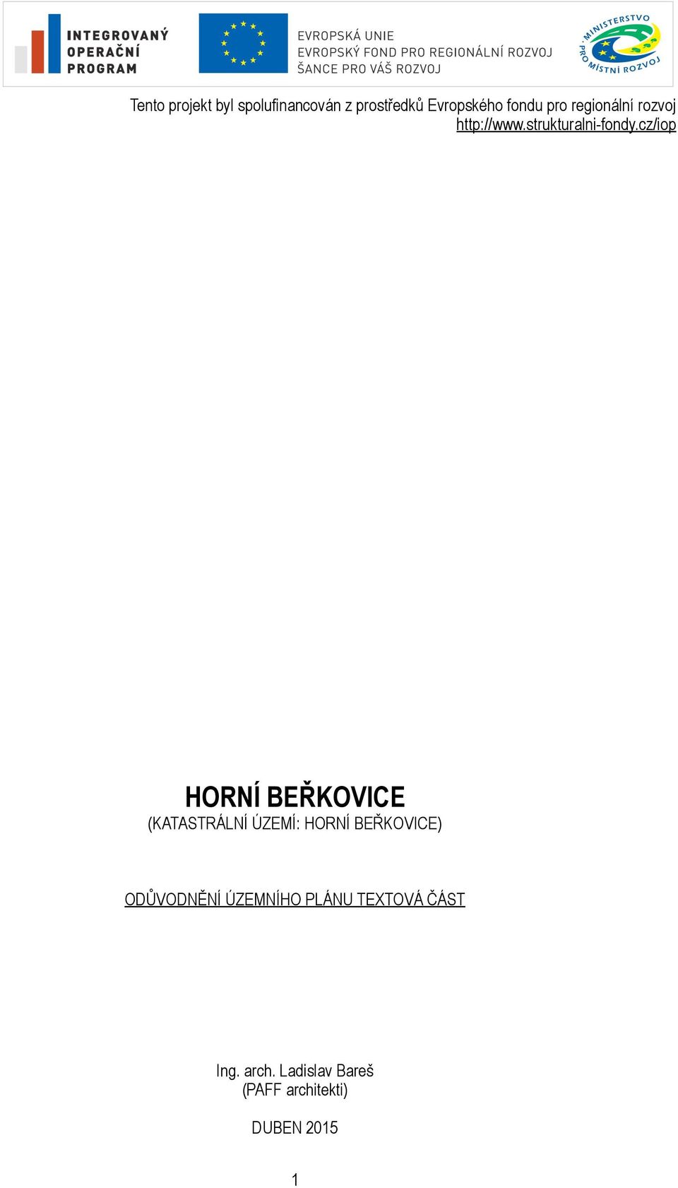 cz/iop HORNÍ BEŘKOVICE (KATASTRÁLNÍ ÚZEMÍ: HORNÍ BEŘKOVICE)