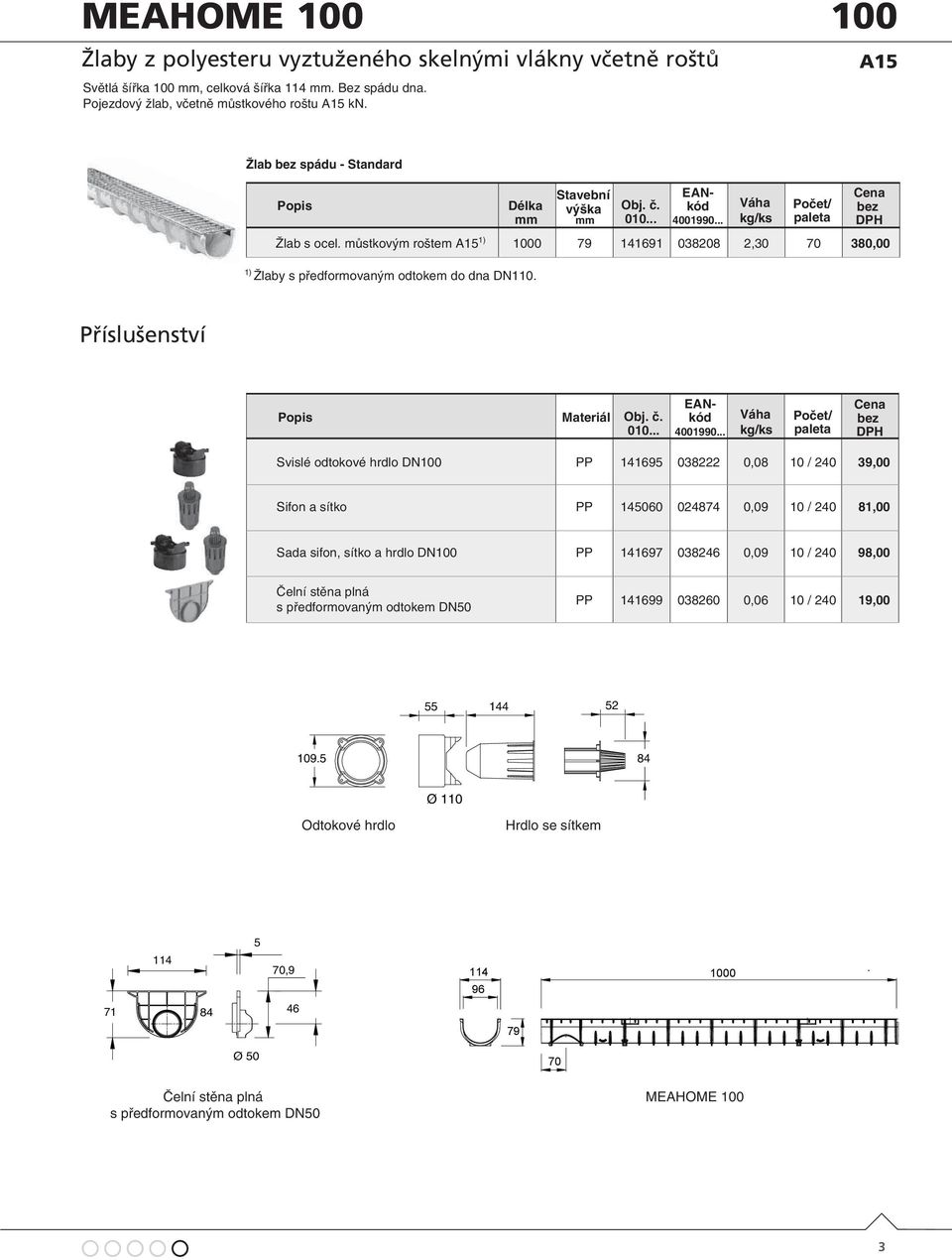 Příslušenství MEAEASY 100 Příslušenství Materiál č. 010.