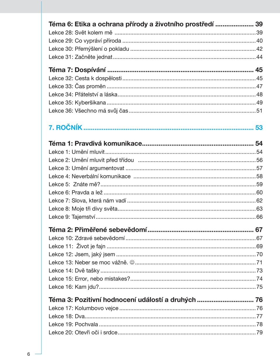 ..54 2: Umění mluvit před třídou...56 3: Umění argumentovat...57 4: Neverbální komunikace...58 5: Znáte mě?...59 6: Pravda a lež...60 7: Slova, která nám vadí...62 8: Moje tři divy světa.