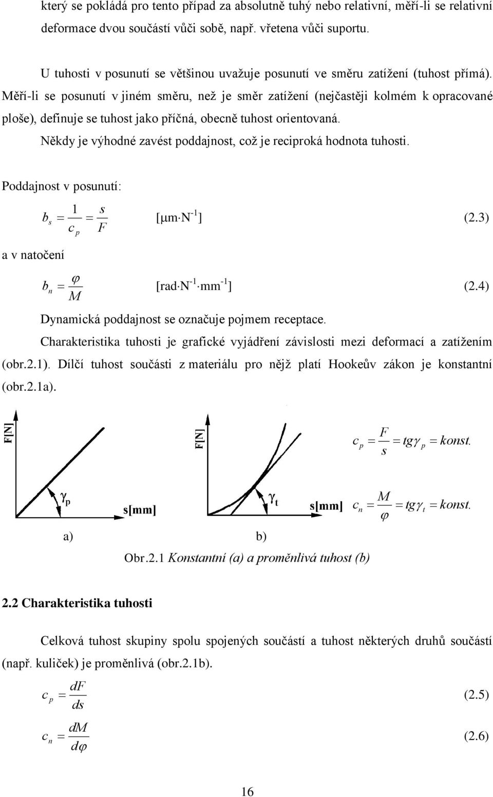 Měří-li se posunutí v jiném směru, než je směr zatížení (nejčastěji kolmém k opracované ploše), definuje se tuhost jako příčná, obecně tuhost orientovaná.