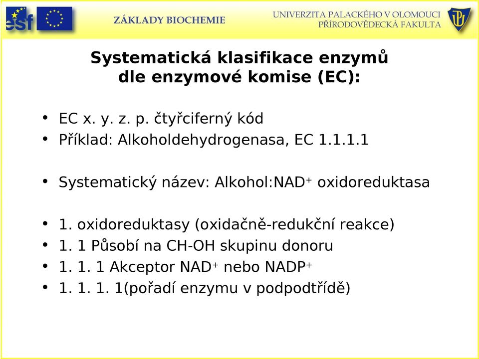 1.1.1 Systematický název: Alkohol:AD + oxidoreduktasa 1.