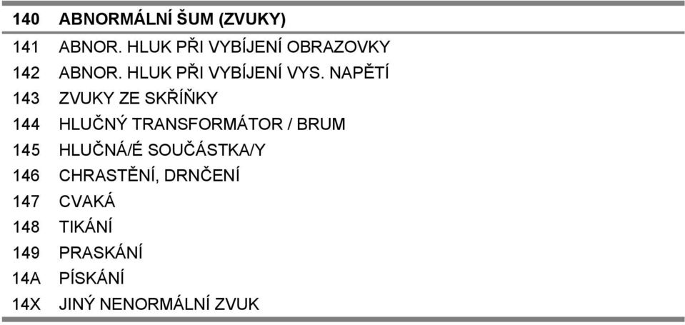 NAPĚTÍ 143 ZVUKY ZE SKŘÍŇKY 144 HLUČNÝ TRANSFORMÁTOR / BRUM 145