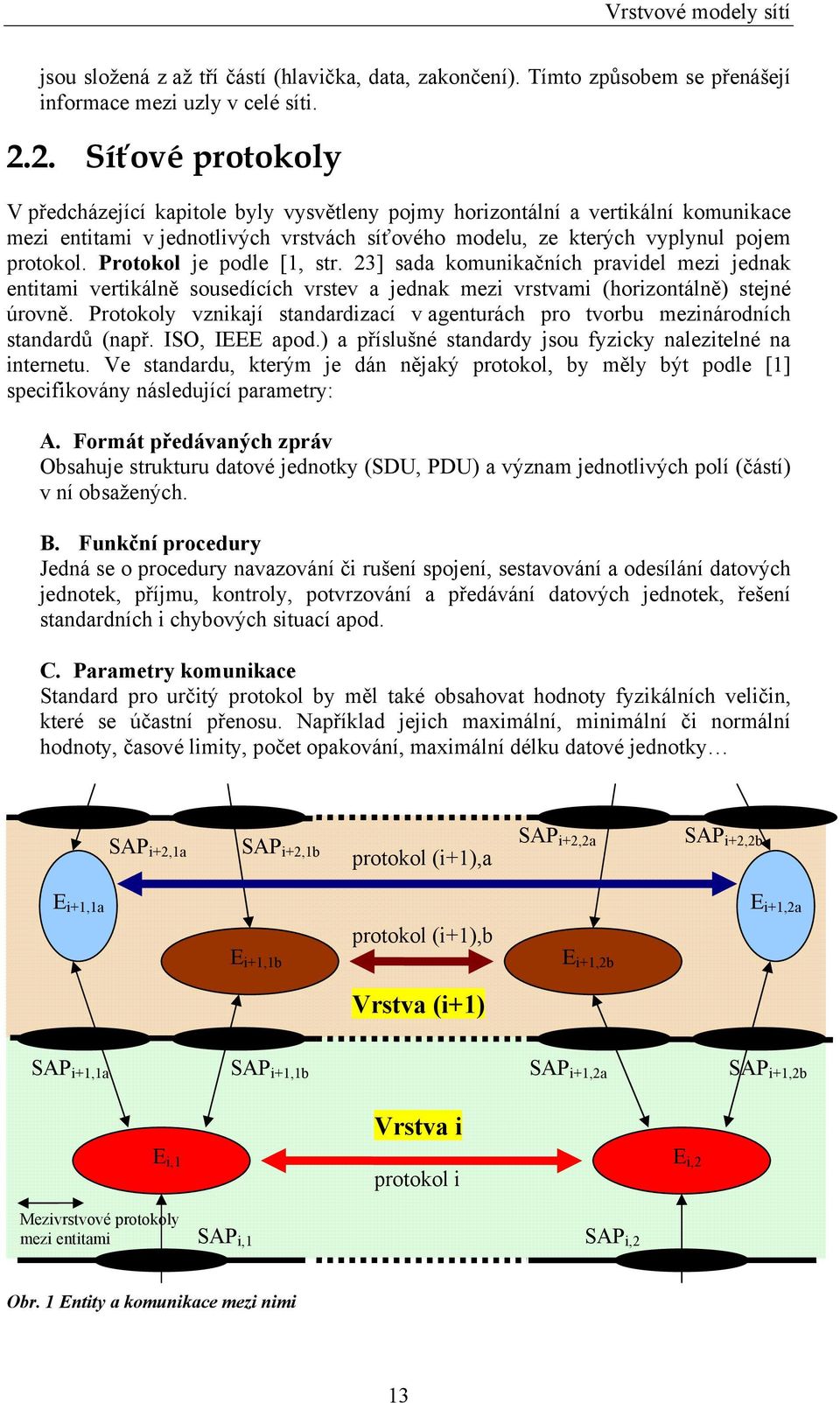 Protokol je podle [1, str. 23] sada komunikačních pravidel mezi jednak entitami vertikálně sousedících vrstev a jednak mezi vrstvami (horizontálně) stejné úrovně.