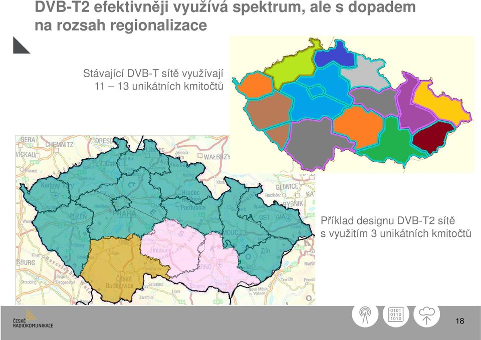 sítě využívají 11 13 unikátních kmitočtů Příklad