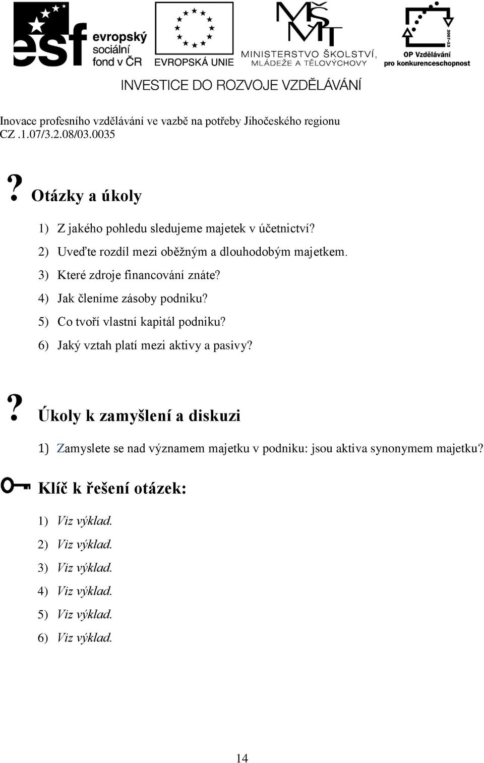 6) Jaký vztah platí mezi aktivy a pasivy?