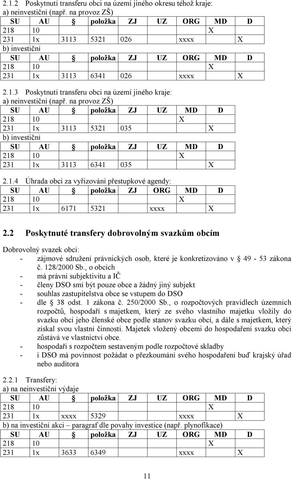 2 Poskytnuté transfery dobrovolným svazkům obcím Dobrovolný svazek obcí: - zájmové sdružení právnických osob, které je konkretizováno v 49-53 zákona č. 128/2000 Sb.