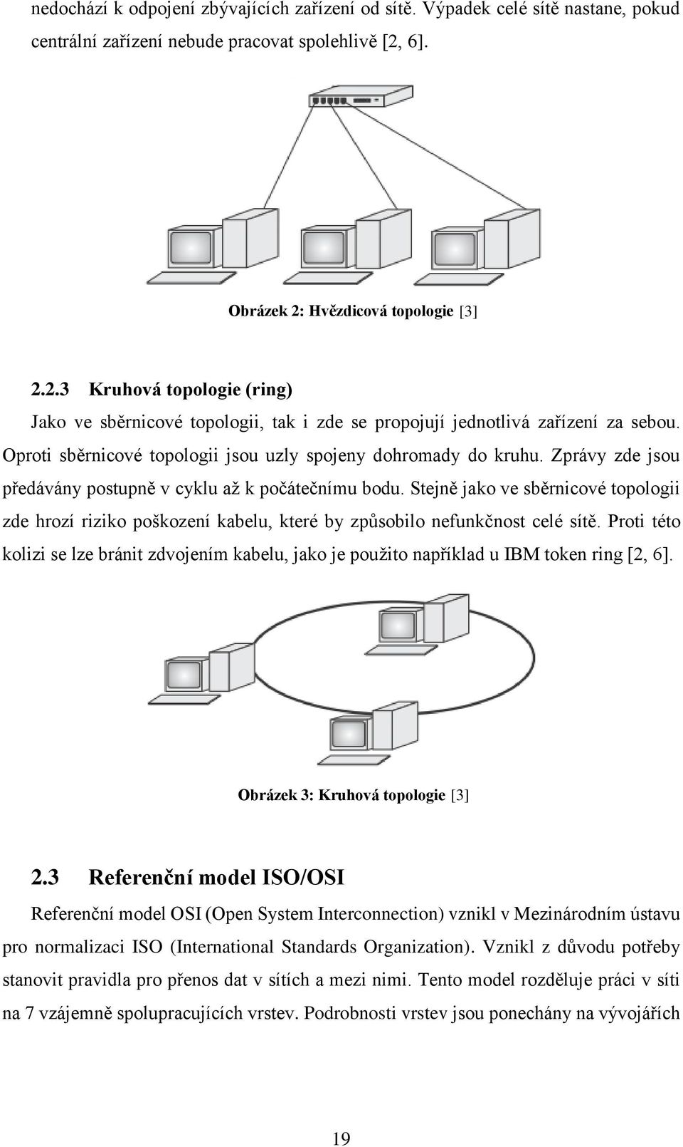 Oproti sběrnicové topologii jsou uzly spojeny dohromady do kruhu. Zprávy zde jsou předávány postupně v cyklu až k počátečnímu bodu.