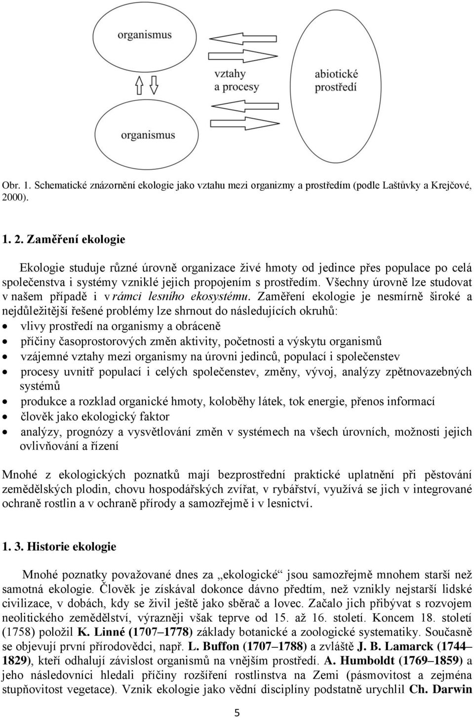 Všechny úrovně lze studovat v našem případě i v rámci lesního ekosystému.