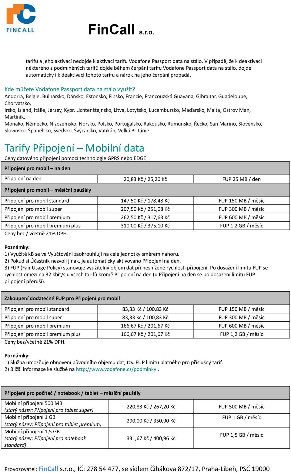 Kde můžete Vodafone Passport data na stálo využít?