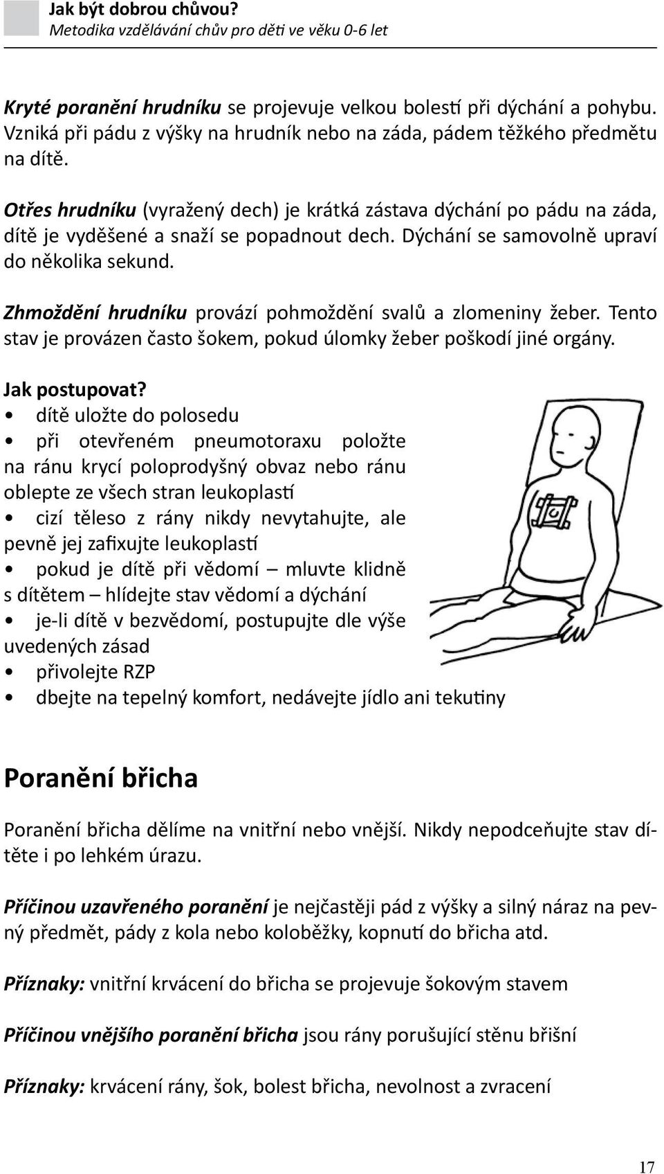 Zhmoždění hrudníku provází pohmoždění svalů a zlomeniny žeber. Tento stav je provázen často šokem, pokud úlomky žeber poškodí jiné orgány. Jak postupovat?