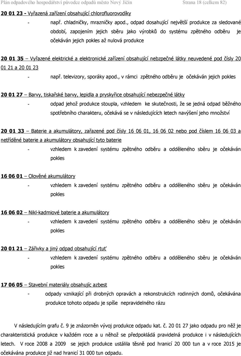 elektronické zařízení obsahující nebzpečné látky neuvedené pod čísly 2 1 21 a 2 1 23 - např. televizory, sporáky apod.