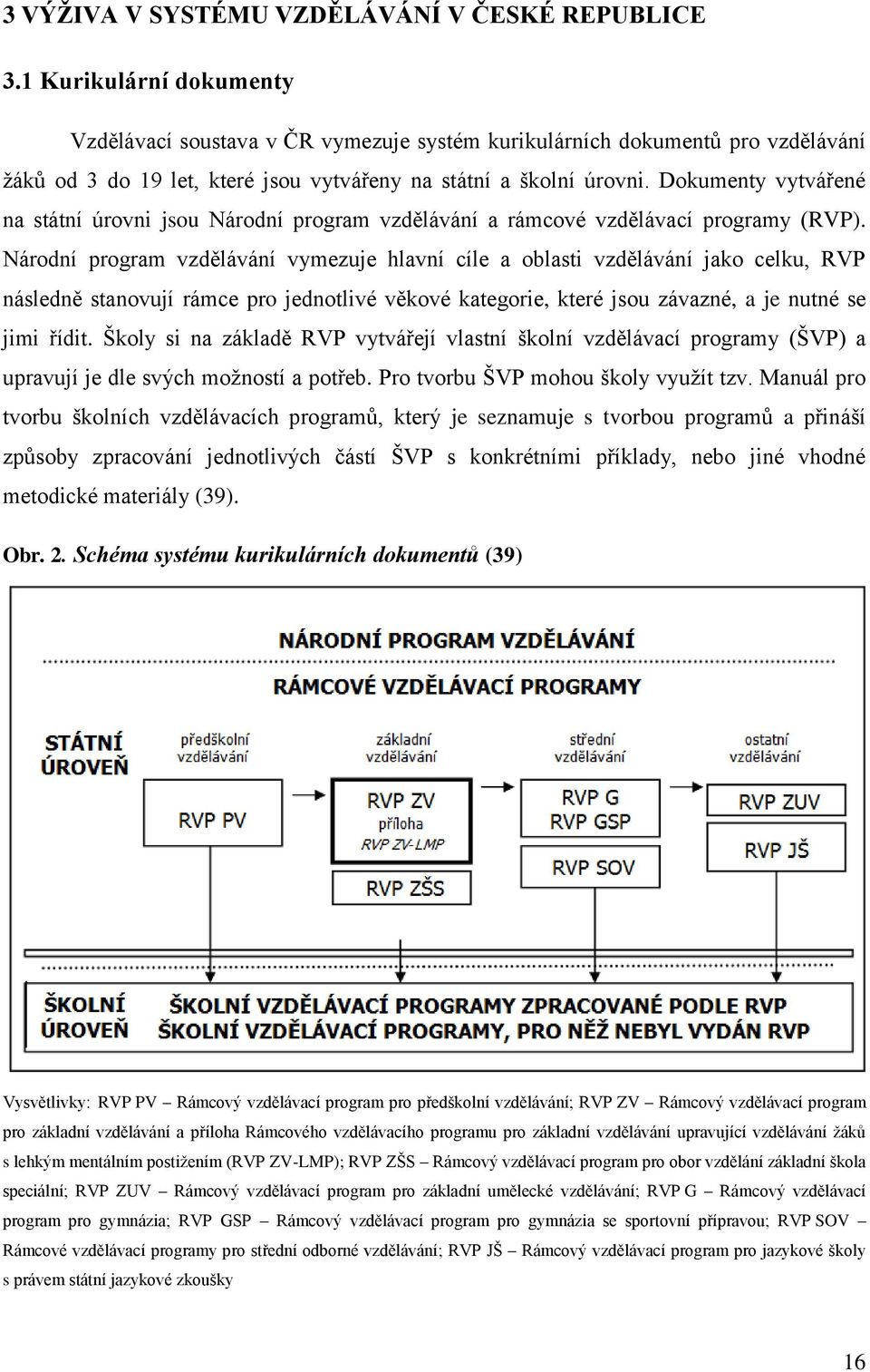 Dokumenty vytvářené na státní úrovni jsou Národní program vzdělávání a rámcové vzdělávací programy (RVP).