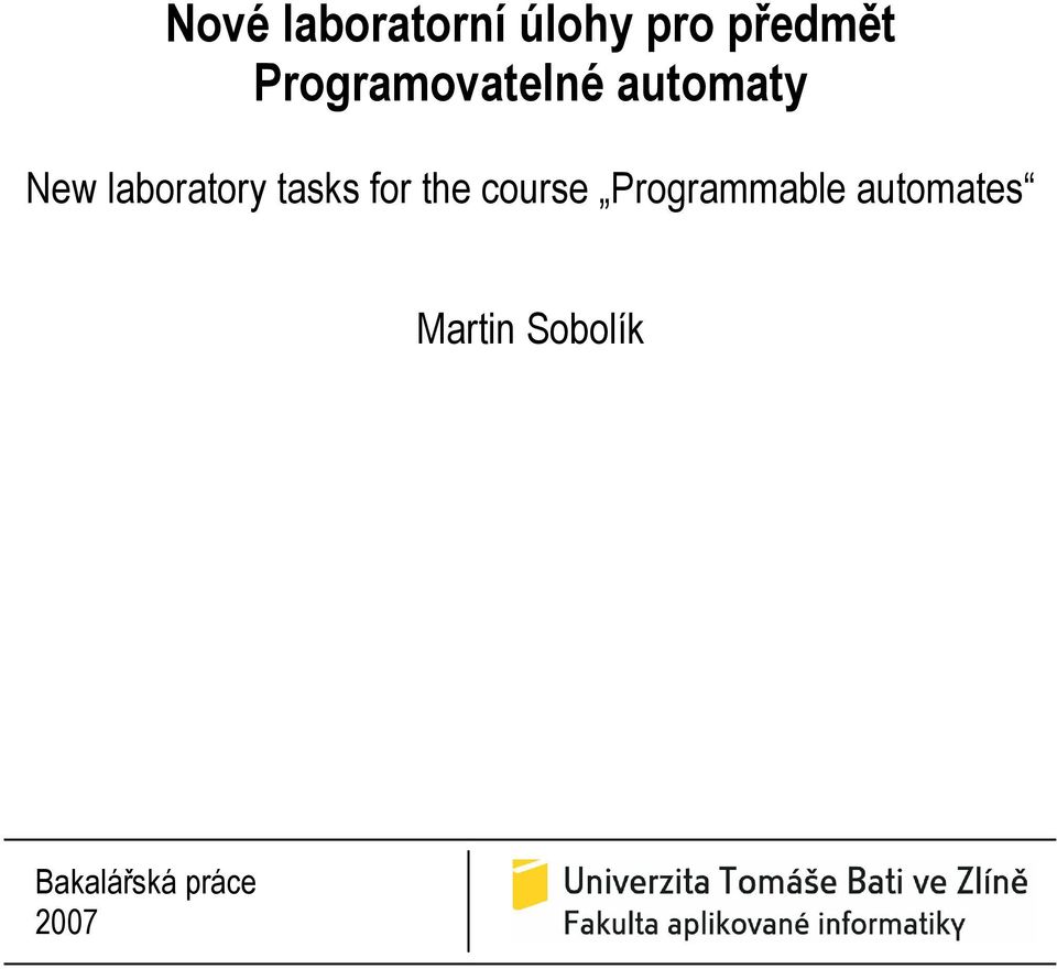 laboratory tasks for the course