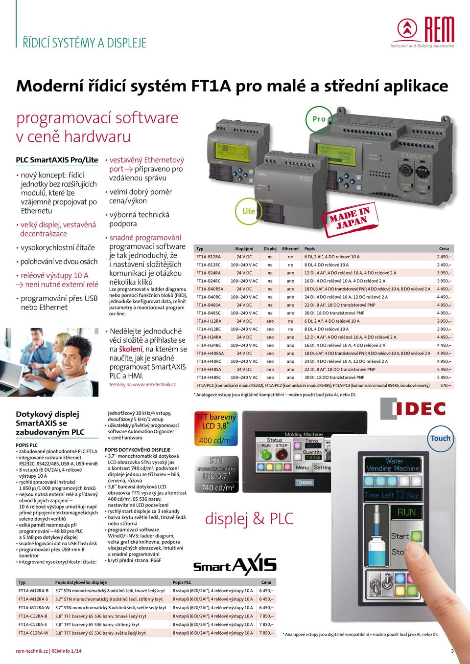 přes USB nebo Ethernet vestavěný Ethernetový port připraveno pro vzdálenou správu velmi dobrý poměr cena/výkon výborná technická podpora snadné programování programovací software je tak jednoduchý,