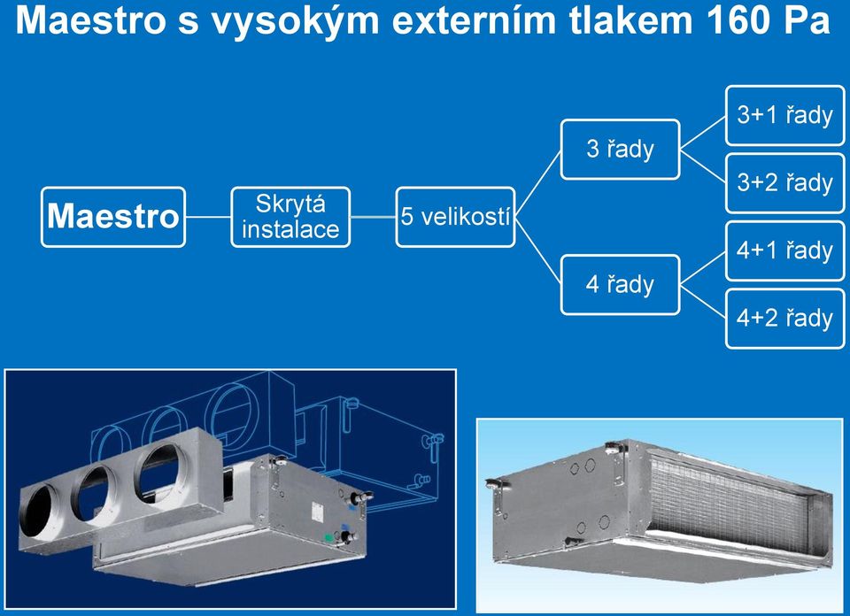 instalace 5 velikostí 3 řady 4