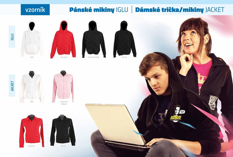 JACKET IGLU bílá červená tmavě